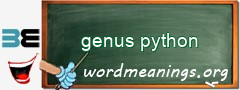 WordMeaning blackboard for genus python